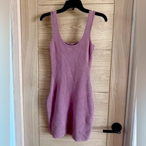 NWT Abercrombie & Fitch Pink Brown Knit Sleeveless Bodycon Mini Dress.